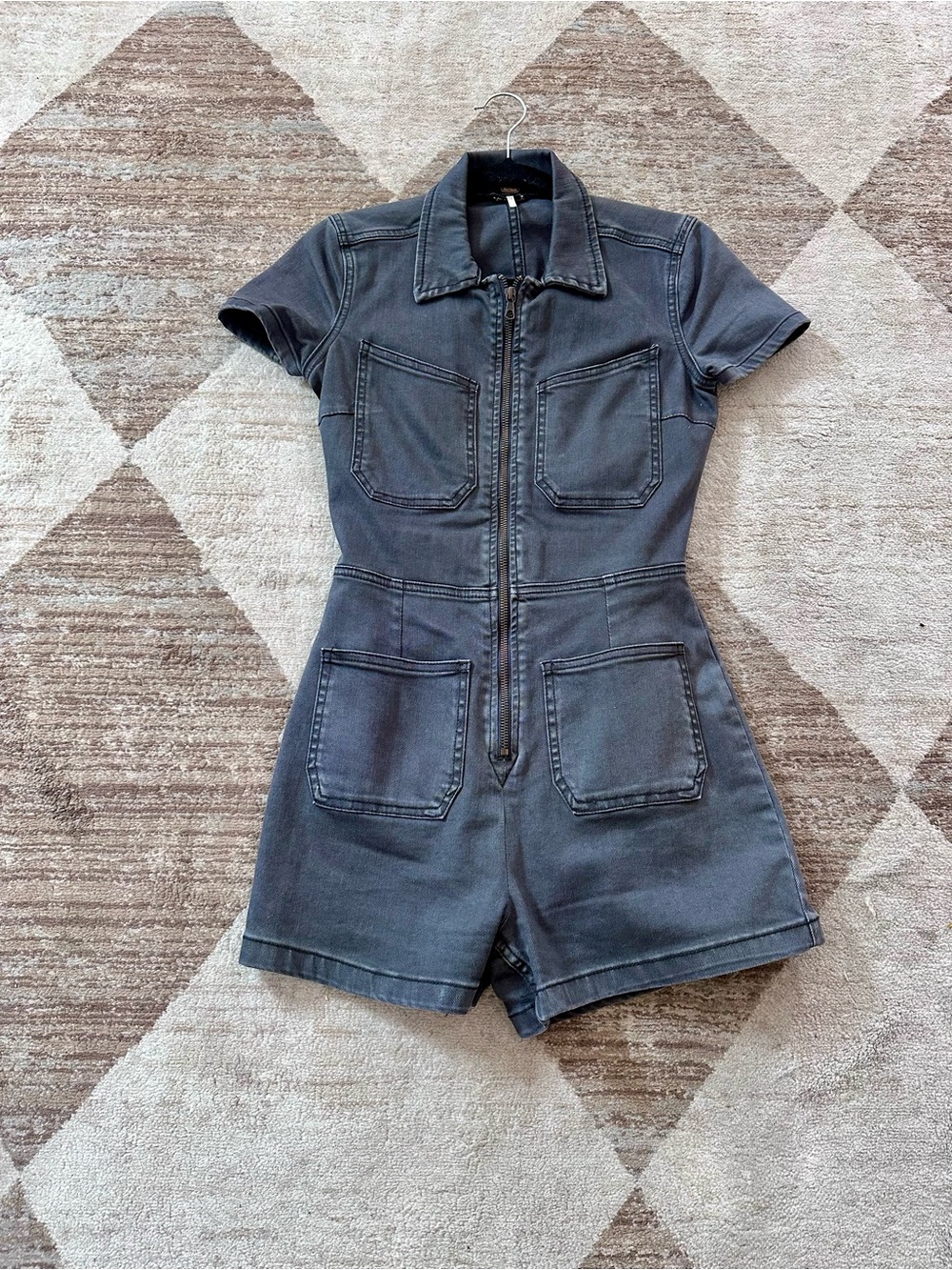 NWOT Free People Curvy Lennox Romper Zip up. Size O.